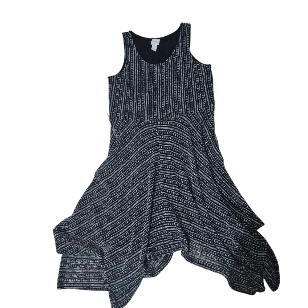 Chico's Sleeveless Asymmetrical Round Neck Dress Size 1